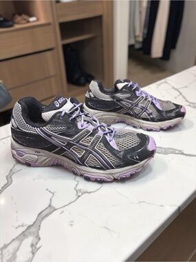Asics Gel Trabuco 13 Women's Trail Running Shoes Gray Purple Size 8 T0B8N